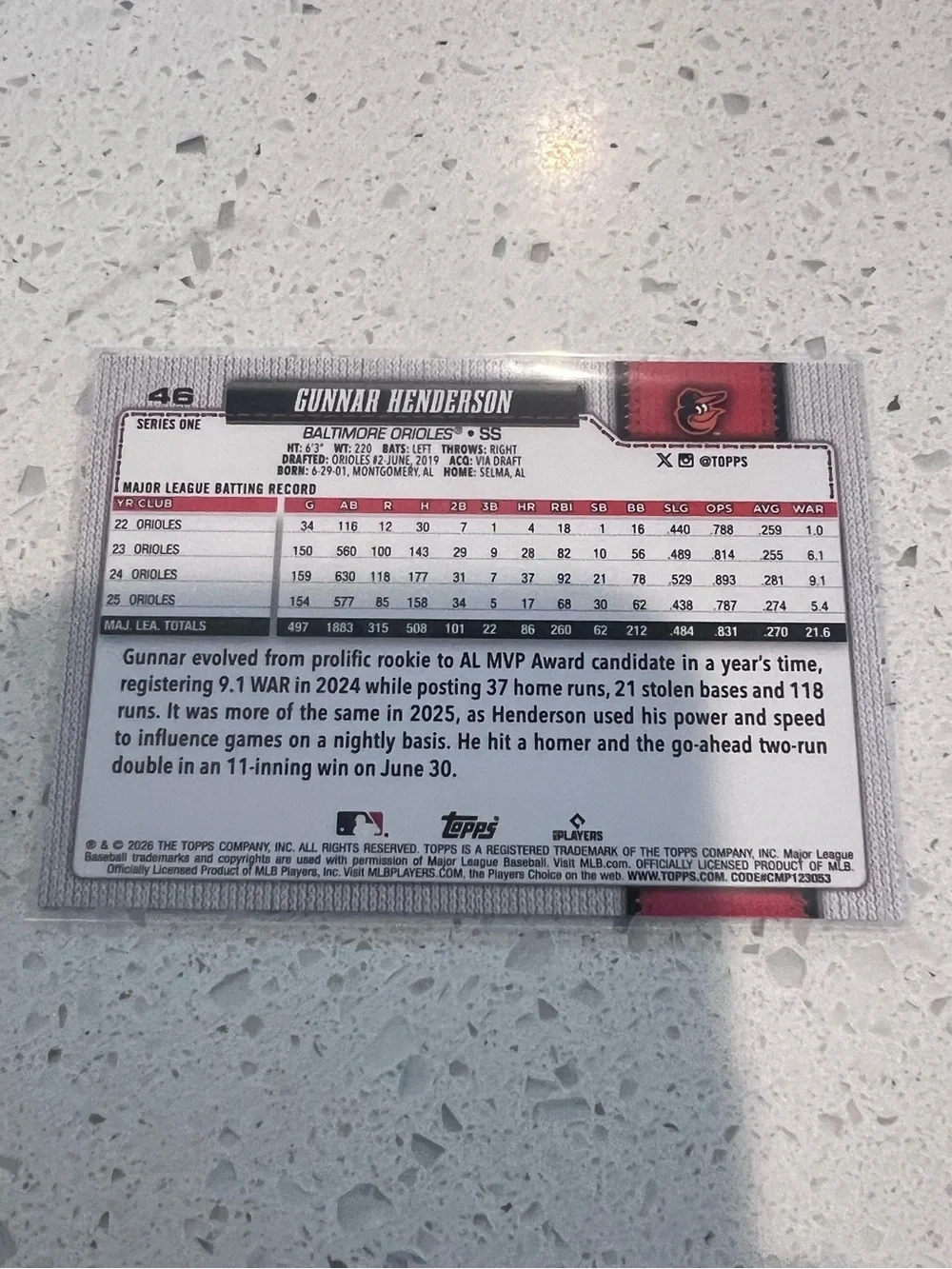 Topps 2026 Gunnar Henderson